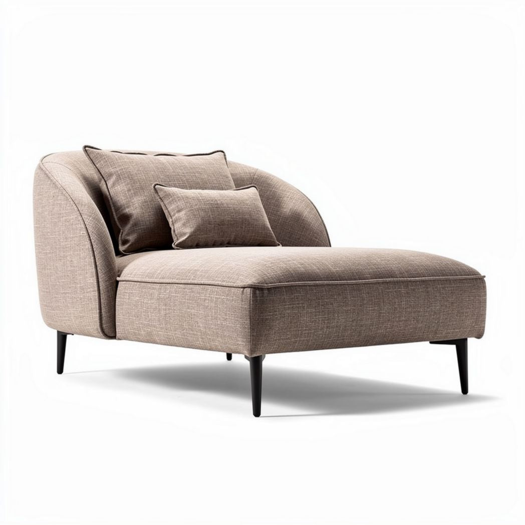 Chaise longue in tessuto beige dimensioni 100 x 80 x 70cm con cuscini inclusi