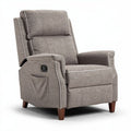 Poltrona reclinabile in tessuto grigio con struttura in legno 90 x 85 x 100cm