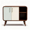 Mobiletti legno con ante bianco e azzurro dimensioni 70 x 40 x 70cm