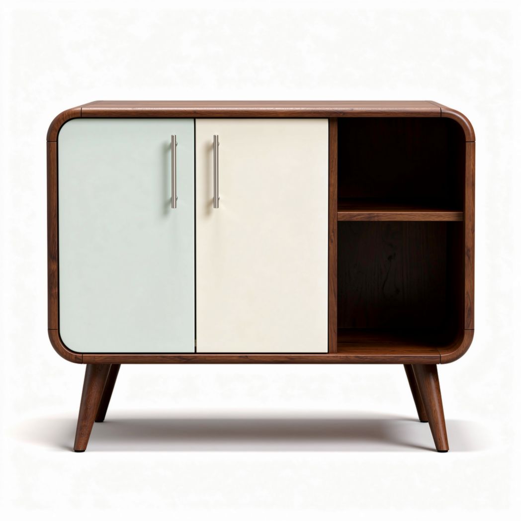 Mobiletti legno con ante bianco e azzurro dimensioni 70 x 40 x 70cm