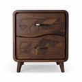 Comò in legno massello di noce con due cassetti dimensioni 40 x 40 x 50cm