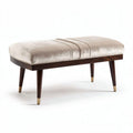 Panchina in velluto beigem collezione moderna dimensioni 100 x 40 x 45cm