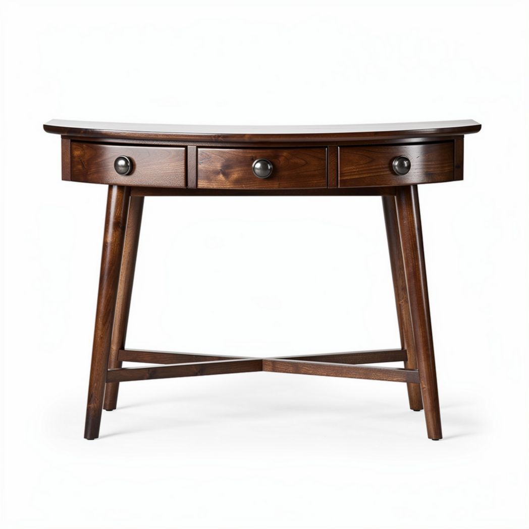 Tavolo consolle in legno scuro con tre cassetti dimensioni 90 x 40 x 80cm